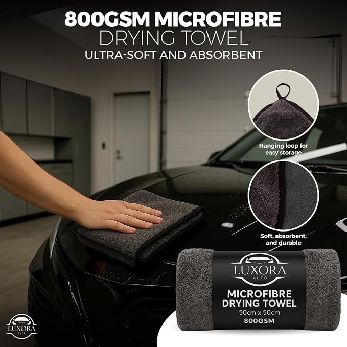 Car Cleaning Kit for Men | Professional Car Detailing Products, Wheel Brush, 2 Large 300GSM Microfibre Towels, Wash Mitts