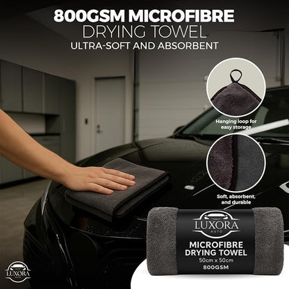 Car Cleaning Kit for Men | Professional Car Detailing Products, Wheel Brush, 2 Large 300GSM Microfibre Towels, Wash Mitts