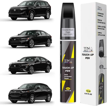 XNA Crystal Black Pearl(NH-731P) for Honda Touch Up Paint, Car Scratch Remover for Nicks and Chips Repair, 2-In-1 Quick & Easy Fix Car Scratch Repair Kit with Exact Color-Matched