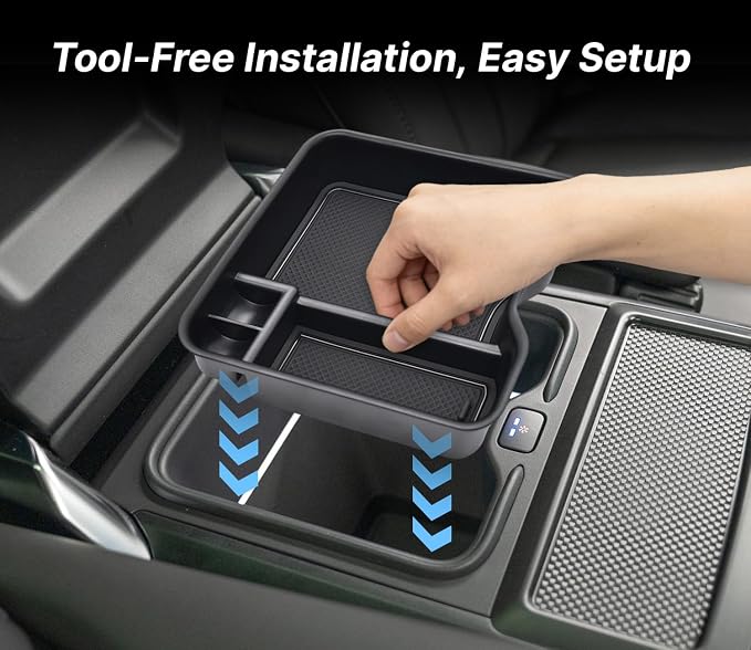 Center Console Organizer for Range Rover & Range Rover Sport 2023-2025 2026 Armrest Insert Tray Storage Box Interior Accessories with Refrigerator (NOT Fit for Models Without Refrigerator)
