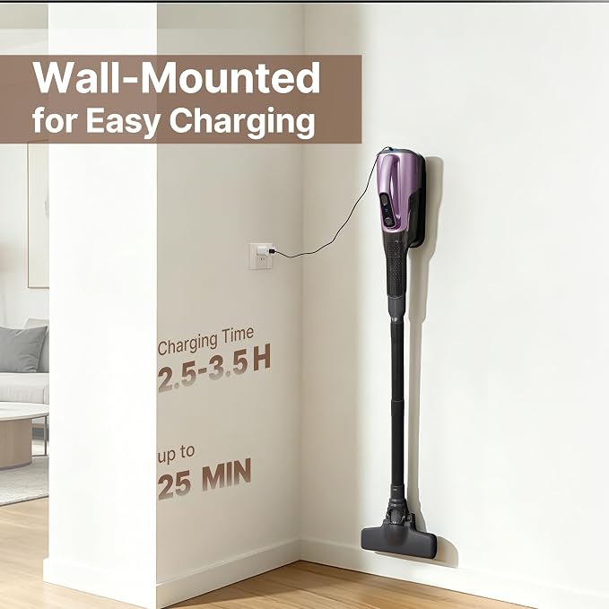 Shop-Vac S4 20V Handheld Vacuum Cordless with Brushless Motor, Rotating Floor Brush, Powerful 18000 Pa Suction Portable Vacuum for Car, Floor & Carpet, Wall-Mounted, LED, Lightweight, Purple