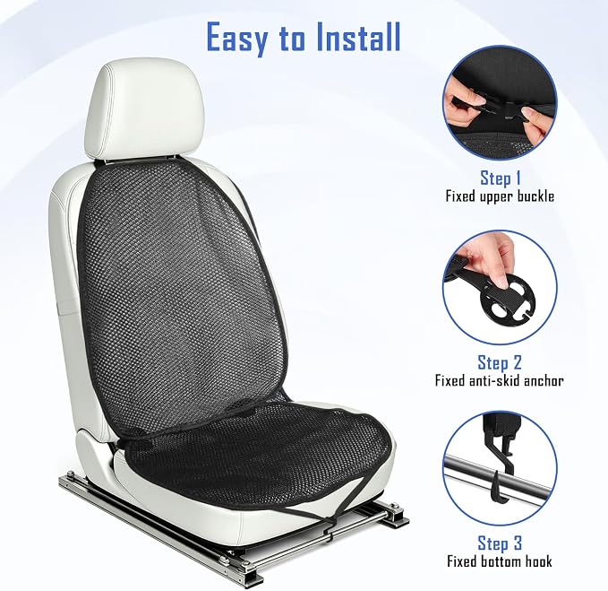 3D Air Mesh Summer Cool Seat Cushion Pad Set, Split-Type, Black | Ventilated Cooling Seat Cushion Pad Cover for Car Seat, Home Office Chairs, Wheelchairs