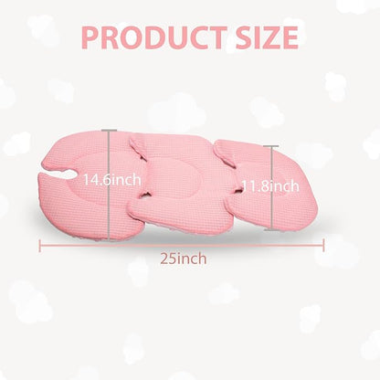 Infant Carseat Insert, 2-in-1 Reversible Baby Car Seat Cushion for Newborn Toddler Head & Body Support Car Seat Pad for Carseats, Strollers, Swings, Bouncers