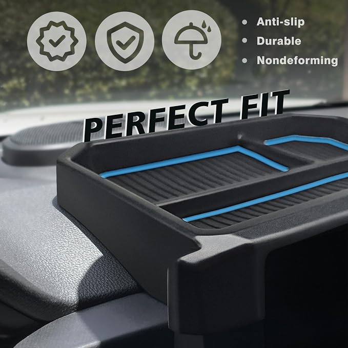 Muslogy Dashboard Storage Box for 2024 2025 2026 Tacoma & 2025 2026 4Runner Accessories Center Console Organizer w/ 8-inch Screen for SR SR5 TRD PreRunner TRD Sport Off-Road Pro Trailhunter (Blue)