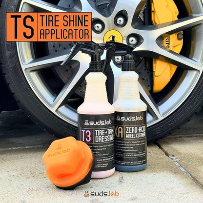 Suds Lab TS Tire Shine Applicator – Reusable Foam Tire Dressing Applicator Pad, Tire Shine Brush, Ideal for Car Tire Shine Gel, Tire Balm, Tire Cleaner, and Tire Applicator Sponge for even application