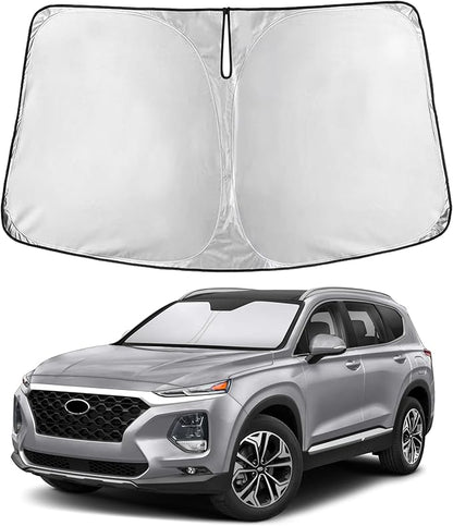 EcoNour Windshield Sunshade Compatible for Hyundai Santa Fe 2013-2016 2017 2018, Sun Visor for Front Windshield & Window Sun Shade Cover, UV Heat Blocker & Protector, Car Accessories