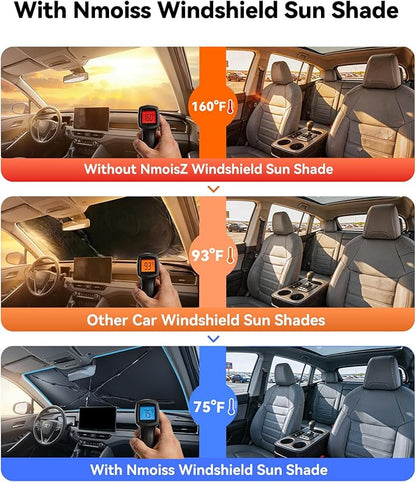 Nmoiss [Vinyl Coating Heat Shield] Windshield Sun Shade Umbrella Custom for Toyota RAV4 2019-2026, Block 99% UV Rays & Protect Interior Dashboard & Seats, RAV4 Accessories