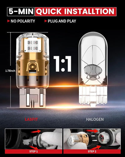 LASFIT 7443 LED Brake Tail Light Bulb, Super Bright 7444NA 7443R 7444 7440 7440A for Stop Parking Lights, W21W WY21W 992, Not for Trucks, Red (2pcs)