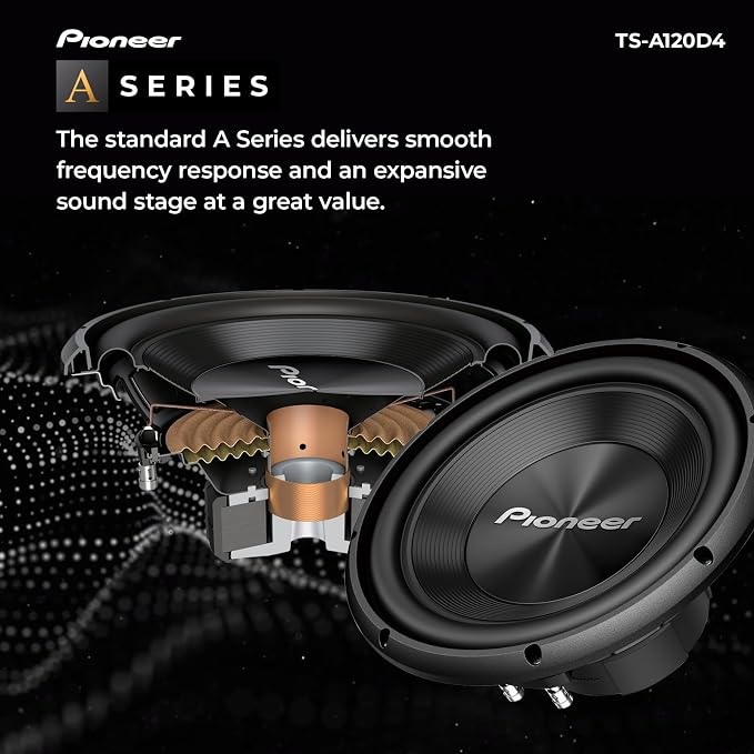 PIONEER A-Series TS-A120D4 12” Subwoofer – 1500W Max, Flexible Wiring, Powerful Bass Output