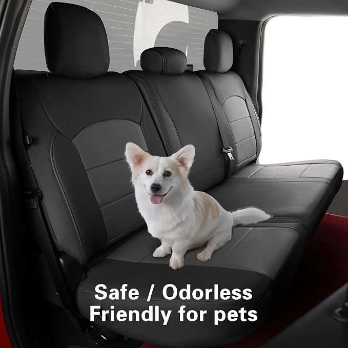 coverdream F150 Seat Covers for 2021-2025 2026 Ford F150 SuperCab XL/XLT & 2023-2026 Super Duty SuperCab XL/XLT,2-Door,Fully Covered,Waterproof Leather Seat Protector(Full Set,Black & Grey)