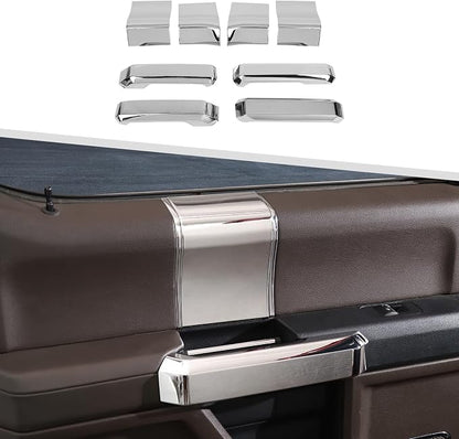 Jimen Compatible with Ford F150 4 Door 2015-2020, 8PCS Inner Door Handle Cover Trim Kits (Chrome)