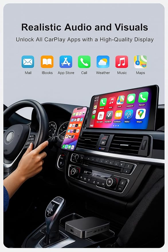 Wireless CarPlay & Android Auto AI Box, 4K HDMI for Wired CarPlay Cars