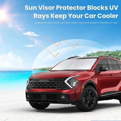 Custom Fit Sportage NQ5 Windshield Sunshade for 2022-2023 2024 2025 KIA Sportage Front Window Shades Cover for Windshield Sun Visor Protector Reflector Block Heat and Sun Protection Cooler Accessories