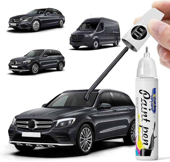 755 Tenorite Grey/Steel Grey Touch Up Paint Compatible with Mercedes Benz, DIY Car Paint Scratch Repair, Quick & Easy Fix Automotive Scratch Repair for C/CLA/CLE/CLS/CLK/G/GLA/GLC/GLK/M/E/S/SL