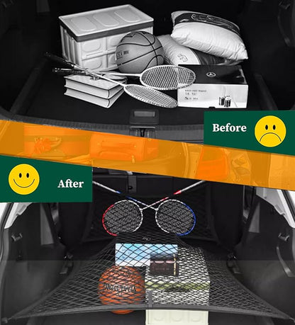Rear Floor Style Cargo Net Compatible with Toyota RAV4 New 2026-2019, 2026 2025 2024 2023 2022 2021 2020 2019 Premier SUV Nylon Mesh Car Tailgate Trunk Netting