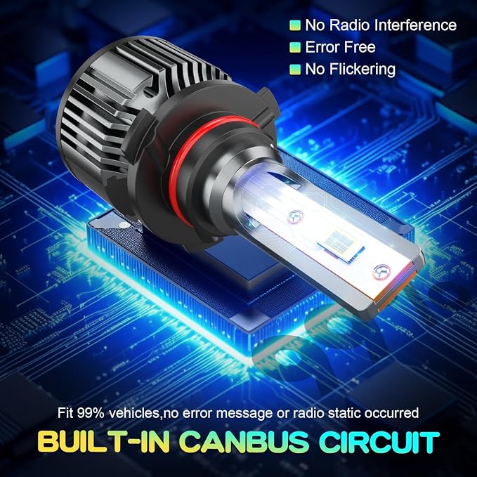 Compatible for Nissan Altima High Low Beams 2007 2008 2009 2010 2011 2012 2013 2014 2015 2016 2017 2018, White Powersports Bulbs with Cooling Fan, for Fog Lights, Plug and Play, Off-Road Use, 4 PCS
