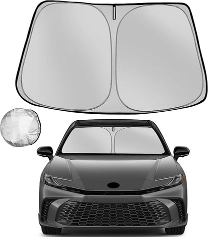 Windshield Sun Shade for 2025 2026 Toyota Camry Foldable Sun Sunshade for Car Front Window Blocks UV Rays and Heat Automotive Interior Protector Custom Fit Accessories