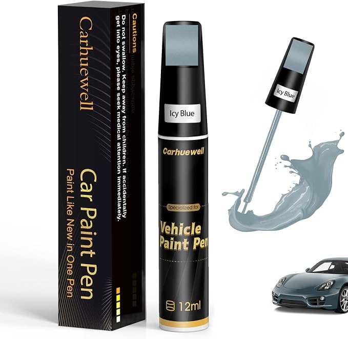 Blue Touch Up Paint for Cars, Auto Car Paint Touch Up Paint Pen for Deep Scratches, Car Scratch Repair Pen, Quick and Easy Solution to Repair Minor Automotive Scratches (Icy Blue)