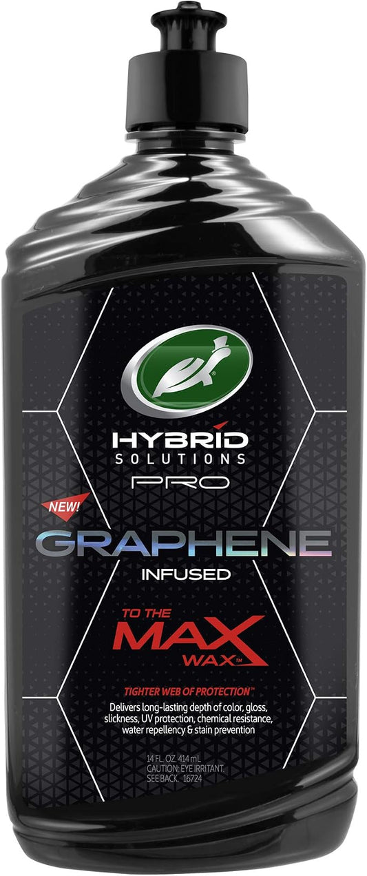 Turtle Wax 53479 Hybrid Solutions Pro to The Max Wax Graphene Liquid Wax, Patent-Pending Advanced Paint Protection, Extreme Gloss High Shine Finish, for Cars Trucks and More, 14 oz. (Pack of 1)