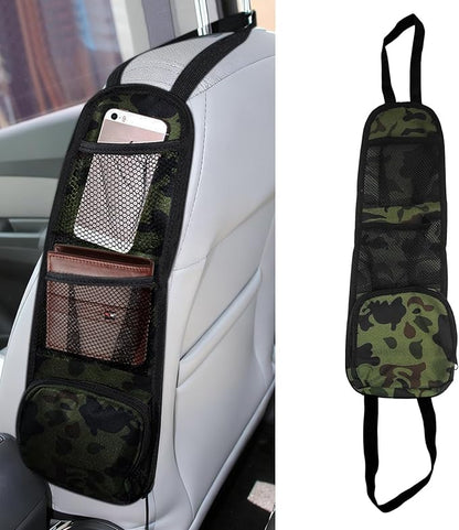 Car Seat Side Organizer, Seat Side Storage Pocket, Multifunctional Mesh Net Pocket, Car Multi-Pockets Backseat Organizer Side Hanging Bag for Storage Coins, Cell Phones, Glasses (Green, 1PCS)