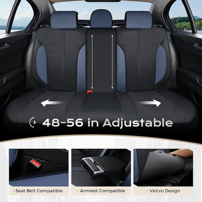 Coverado Seat Cover, Car Seat Cover Full Set, 3D Air Mesh Breathable Seat Protectors Sports Carbon Fiber Design Airbag Compatible Comfort Universal for Most Cars, Van,Trucks, SUV, Black&Blue