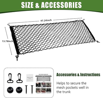 Trunk Cargo Net for 2010-2024 Toyota 4Runner 2 Row Model Only, Trunk Organizer Net Anti-Slip Rear Mesh Cargo Netting for 4 Runner SUV Accessories(Envelope Style)