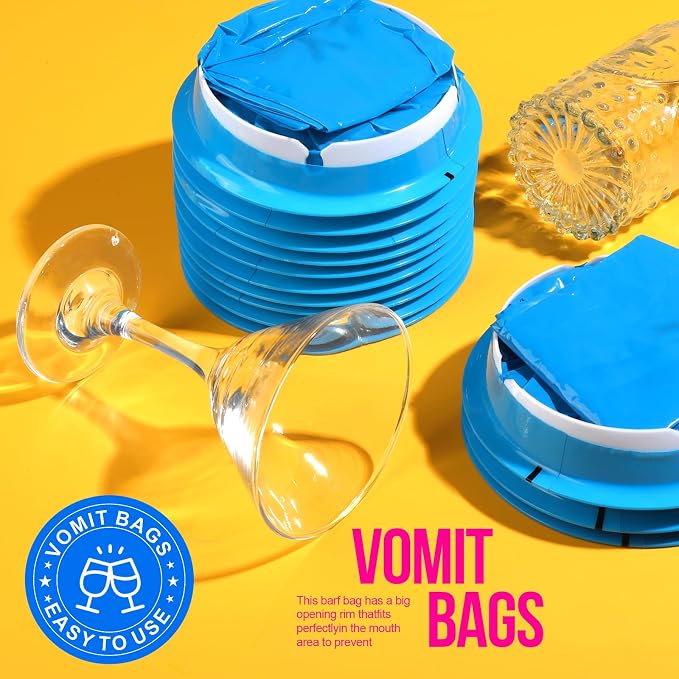 YGDZ Vomit Bags Disposable, 15 Pack 1000ml Emesis Bag Disposable– Leak Resistant, Medical Grade, Portable, Puke Throw Up Nausea Barf Bags for Travel, Motion Sickness, for Women, Kids