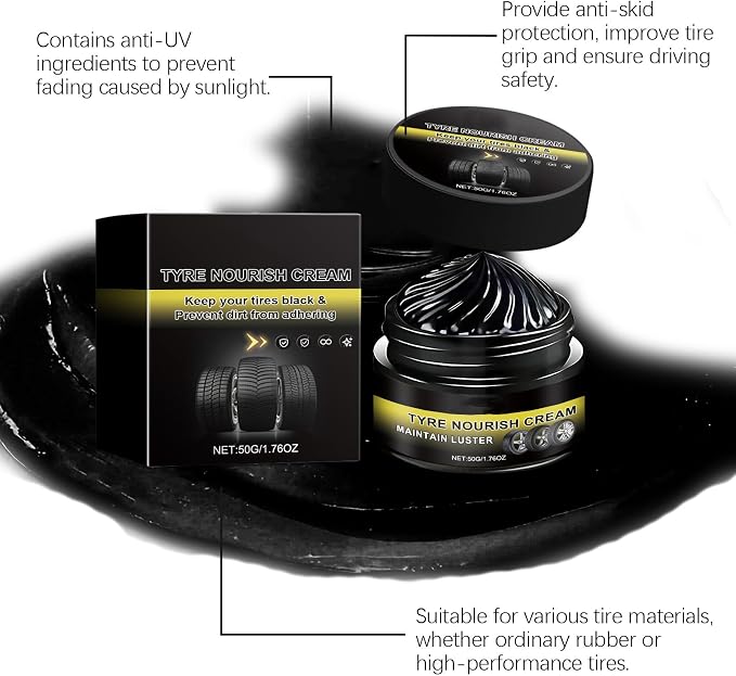 hejhncii Multipurpose Auto Care Cream Car Maintenance Cream Upgrades for Faux Leather & Restores Seats Dashboard & Tires and Dirt