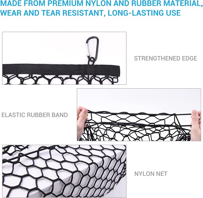 Truck Bed Cargo Net, Elastic Mesh Net Organizer Truck Bed Storage Net Organizer Envelope for Chevy Silverado & Ford F150/F250 Luggage Back Cargo (47x15.2 Inch)