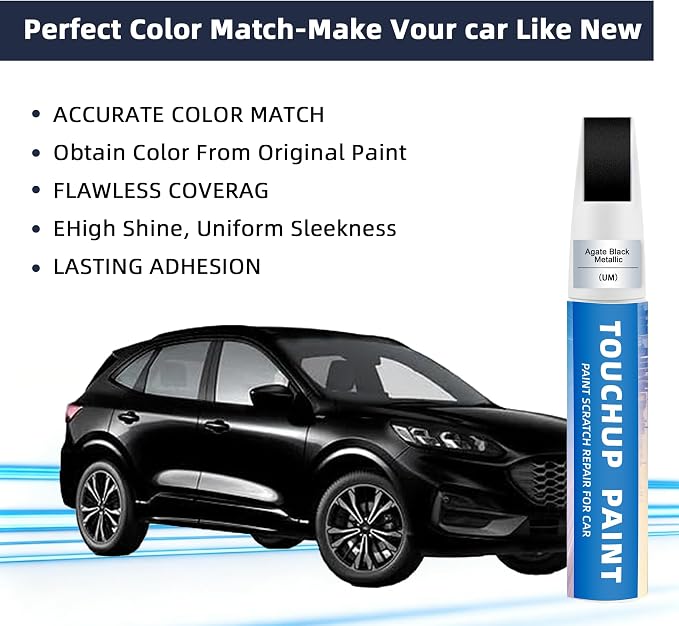 Agate Black Metallic(UM) Touch Up Paint Compatible with Ford 2-in-1 Car Scratch Repair Pen for Rock Chips, Door Scratches&Paint Nicks Exact Color Match Quick Dry DIY Fix for F-150 Explorer
