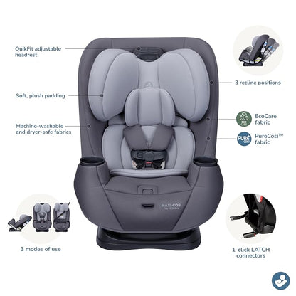 Maxi-Cosi Pria All-in-One Convertible Car Seat, Infant to Toddler Car Seat, Easy-Install Harness, Machine-Washable Cover, 5-100 lbs, Sea Salt