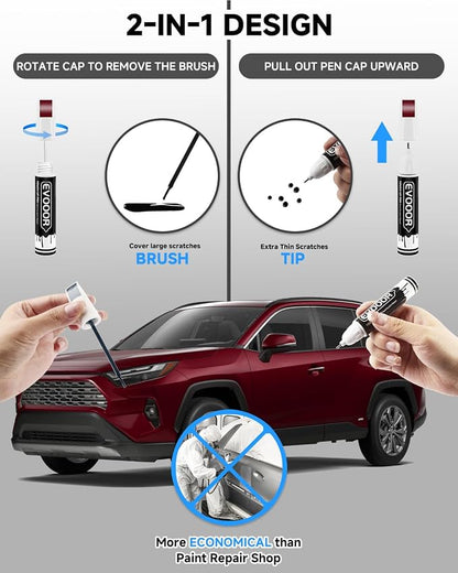 3Q3 Dark Red/Salsa Red Pearl Touch Up Paint Compatible with Toyota Exact Match 2 in 1 Touch up Paint for Chips and Nicks Repair