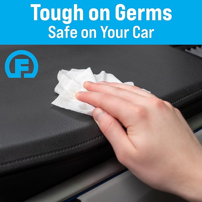 Fortress Car Interior Wipes (25 ct, Pack of 16) for Car Interior Cleaning, Dashboard, Seats, Detailing, and Steering Wheel [Travel Size] Skin-Safe Car Interior Cleaner Supplies