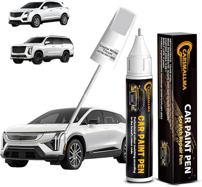 Crystal White Tricoat(G1W/WA140X) Car Touch Up Paint for Cadillac, Color Accurate Car Paint Scratch Repair Pen Kit Quick & Easy Fix Vehicle Chips and Automotive Nicks Scuff