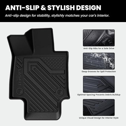 LASFIT Floor Mats & Backrest Mats & Trunk Mat for Toyota RAV4 2019-2025 (Only Fit Hybrid) All Weather TPE Custom Fit Floor Liners Car Mats Full Set Accessories, Lifespan 5 Years+, Black