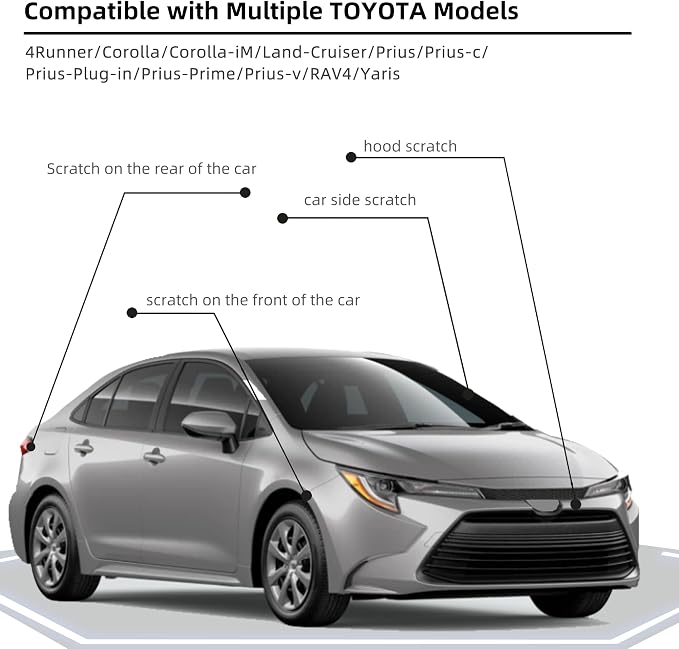 Classic Silver Metallic(1F7) Car Paint Touch Up Pen Compatible with Toyota,2-In-1 Color Accurate Touch Up Car Scratch Repair Paint Match Toyota Series Automotive Scratch Remover for Nicks&Chips Repair