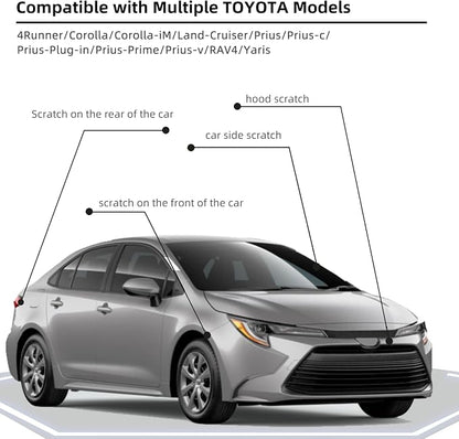 Classic Silver Metallic(1F7) Car Paint Touch Up Pen Compatible with Toyota,2-In-1 Color Accurate Touch Up Car Scratch Repair Paint Match Toyota Series Automotive Scratch Remover for Nicks&Chips Repair