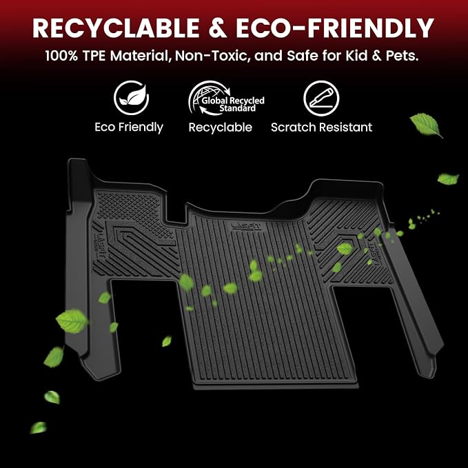 Lasfit Floor Mats for Kenworth T680 2013-2026/ T880 2014-2026, All-Weather Protection TPE Car Liners for Kenworth T680/T880 Accsessories, Black, Easy to Clean