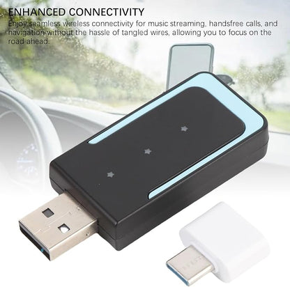 2 in 1 Wireless CarPlay Adapter, Wired to Wireless Converter for CarPlay and Android Auto, Bluetooth 5.0 WiFi Plug and Play Car Dongle CP508A (CP508A)