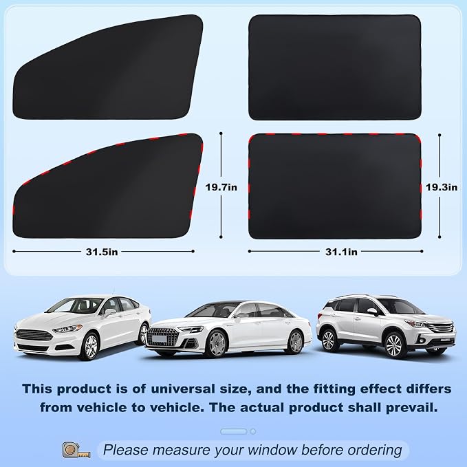 ZATOOTO Magnetic Car Window Shade 2 Pack Car Shades for Front Windows for Sleeping Car Privacy Curtain UV Block Window Shade, Universal Size for Vehicle Privacy Window Shade for Driver