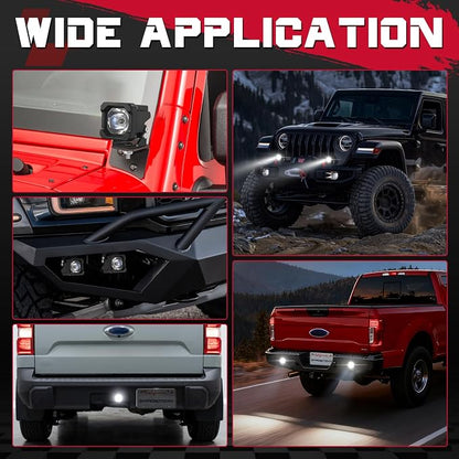 LED Pods, OFFROADTOWN 2inch 50W LED Cubes Spot Driving Lights Pods Ditch Light Off Road Reverse Light for Truck Pickup UTV ATV SUV 4x4 Car Motorcycle - Spot