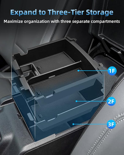 Double Layer Center Console Organizer for 2026 2025 Ford Bronco 4 Door Models (Not for 2-Door, Manual Transmission or Bronco Sport)
