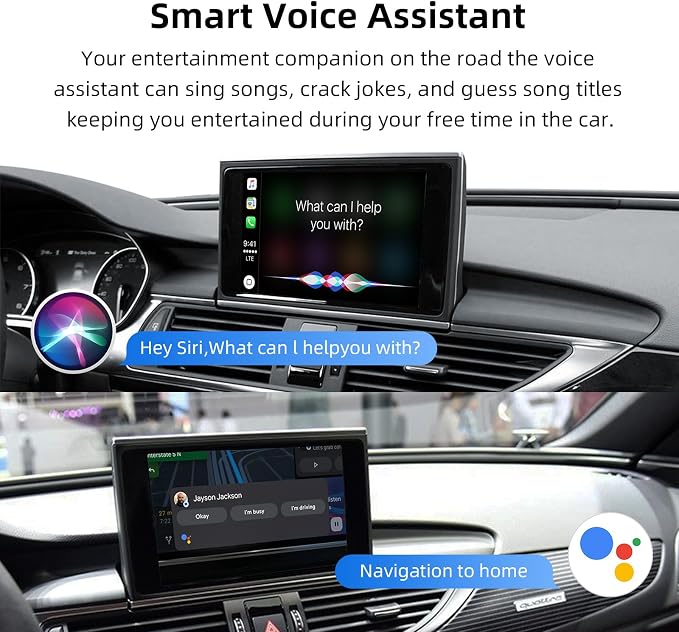 CarPlay Android Auto Adapter Decoder Retrofit Kit Fits Audi 2010-2015 A6 & A7 with MMI 3G System, Supports Wireless CarPlay&Android Auto/Voice Control/Mirror Link/Camera/USB Drive/Navigation