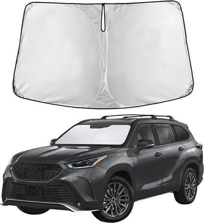 EcoNour Windshield Sunshade Compatible for Toyota Highlander 2020-2024 2025 2026, Sun Visor for Front Windshield & Window Sun Shade Cover, UV Heat Blocker & Protector, Car Accessories