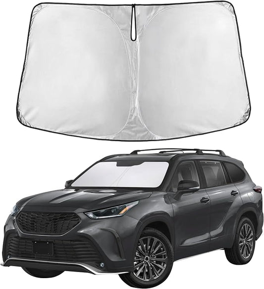 EcoNour Windshield Sunshade Compatible for Toyota Highlander 2020-2024 2025 2026, Sun Visor for Front Windshield & Window Sun Shade Cover, UV Heat Blocker & Protector, Car Accessories