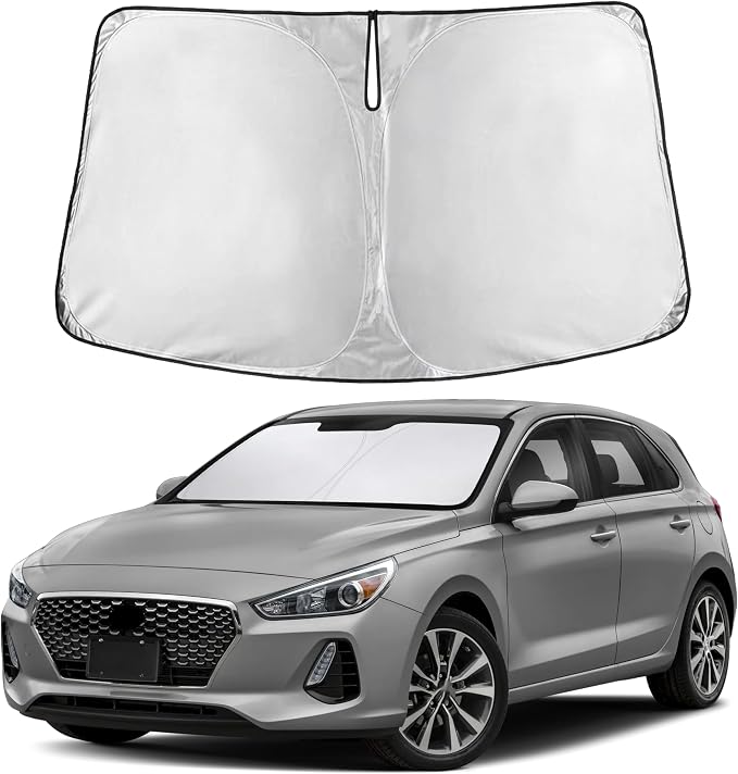 EcoNour Windshield Sunshade Compatible for Hyundai Elantra 2017-2018 2019 2020, Sun Visor for Front Windshield & Window Sun Shade Cover, UV Heat Blocker & Protector, Car Accessories