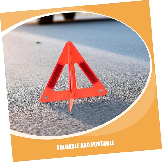 Luxshiny 5pcs Stable Portable Car Warning Rack Reflective Triangles Essential for Emergency Parking Safety
