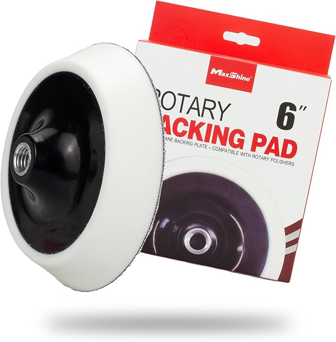 Maxshine 6” Universal Rotary Polisher Backing Pad – 150mm Hook & Loop Plate with 5/8” Thread – Professional Car Detailing Accessory for Buffing, Polishing, Paint Correction & Glossy Finish