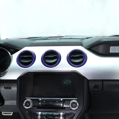 RT-TCZ Center Console Air Conditioner Outlet Vent Trim Cover Ring Interior Accessories for Ford Mustang 2015-2022,3PCS (Purple)