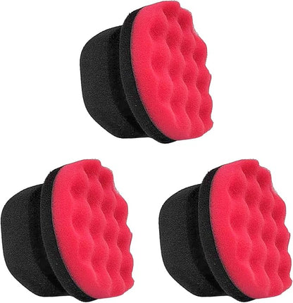 KVAEY 3 PCS Tire Dressing Applicator Pads, Reusable Hex Grip Tire Shine Applicator Polishing Sponge Pads, Wheel Tire Shine Detailing Foam for Most Vehicles, Car Accessories (Red, 4.33")
